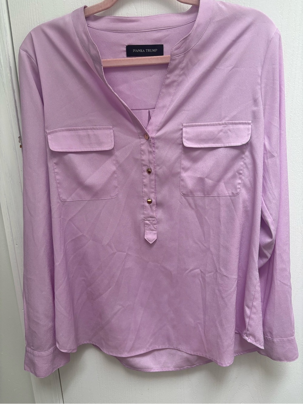 Ivanka Trump Lilac V-Neck Blouse